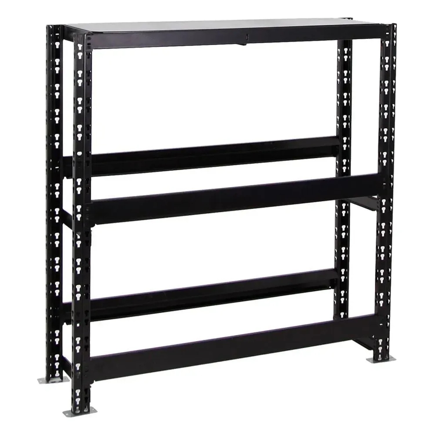 Schwarzes PROREGAL Getränkekistenregal Tegernsee XL für 6 Kästen und Board.