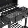 El Fuego Holzkohlegrill Smoker Ontario XXL, schwarz, mit Ablagen und Thermometer.