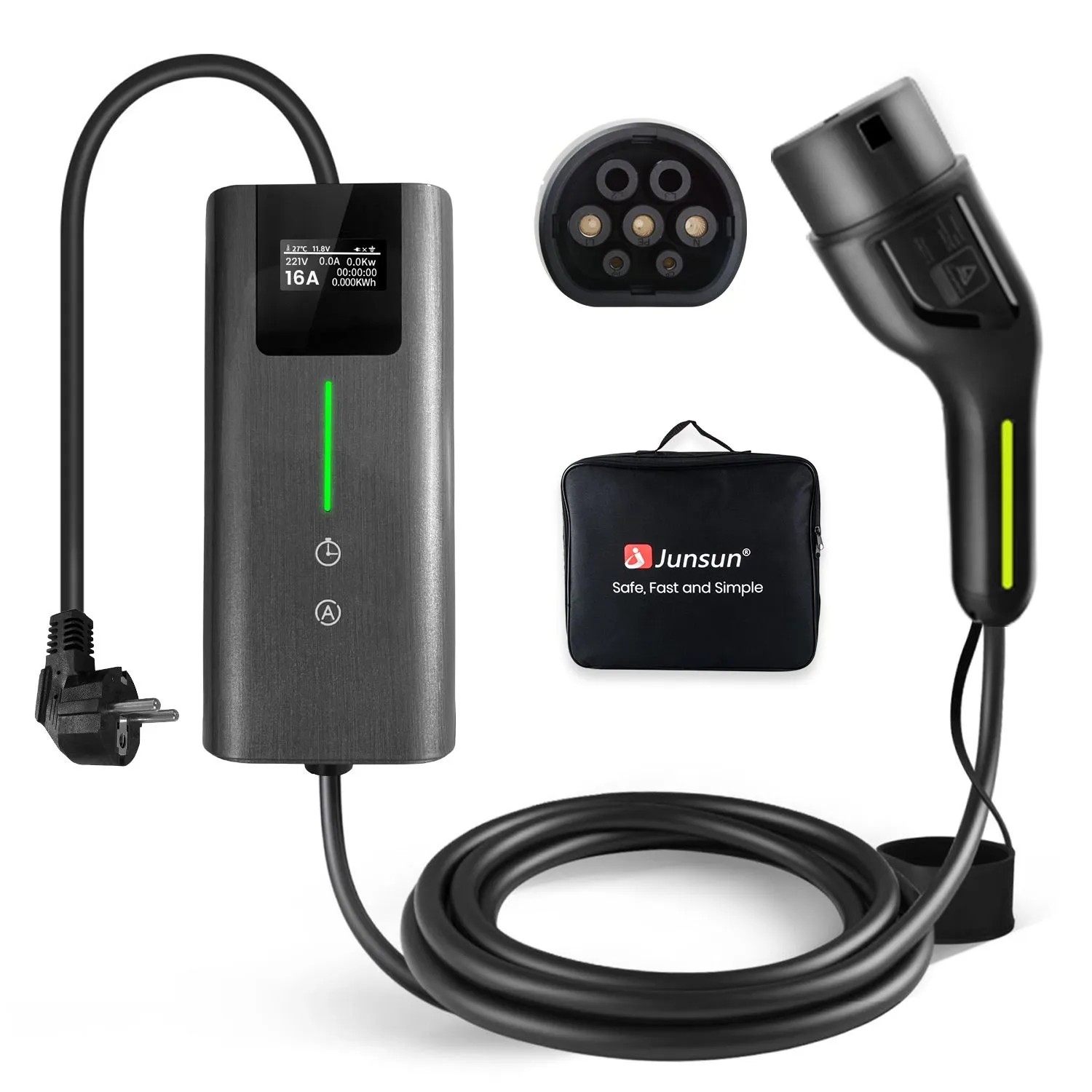 Junsun Typ 2 1P 6A To 16A 3.5Kw 5M Ev Ladegerät Für TESLA VW Unter Anderem