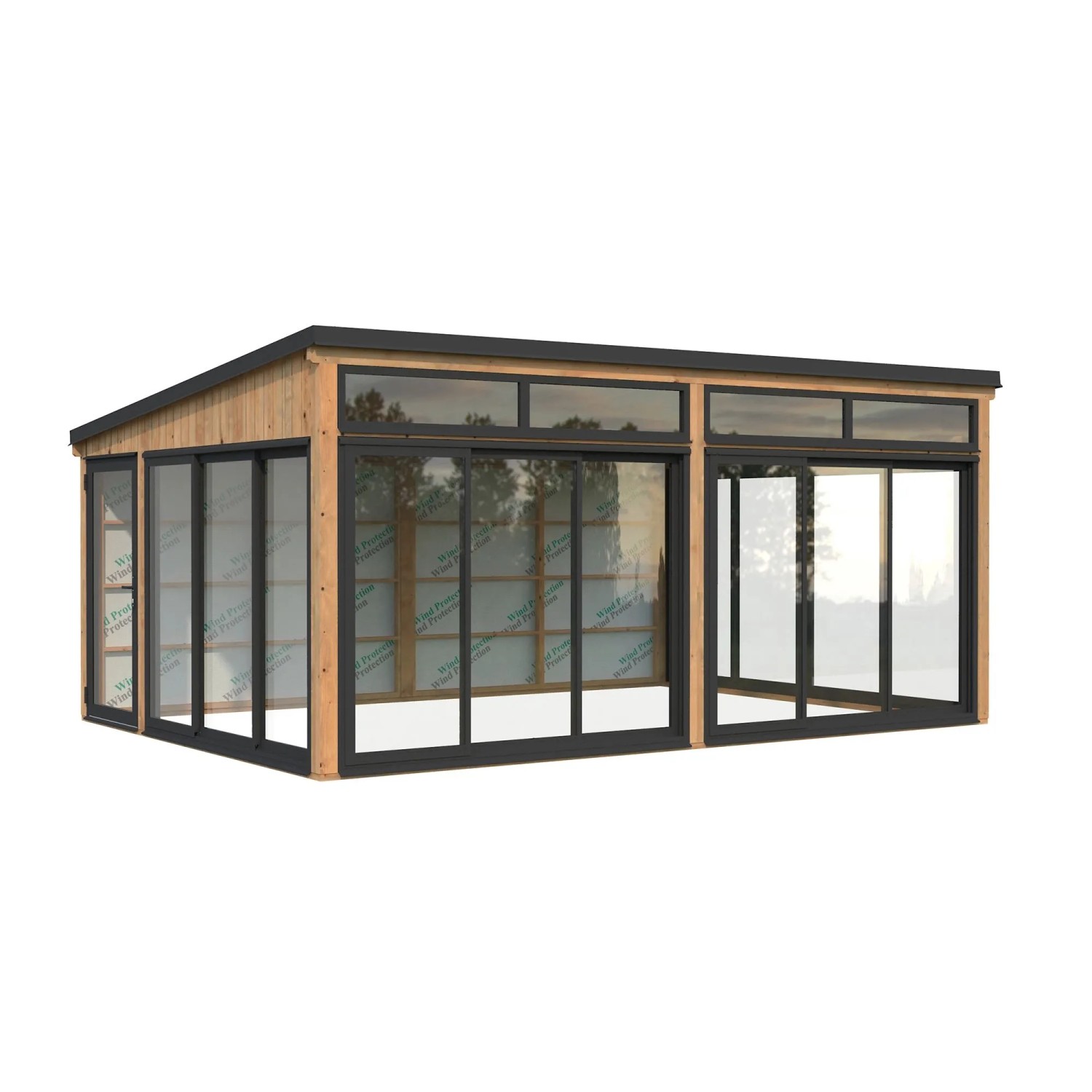 Palmako Holz-Gartenhaus Saga Slide Pultdach Tauchgrundiert 582 cm x 420 cm