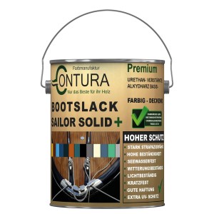 Contura Bootslack Farbig Yacht Buntlack Metall Holz GFK Boot Seidenmatt 2,5 Liter Pegasus Grau RAL 7044 Analog