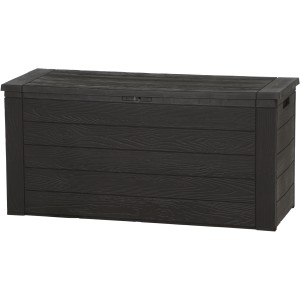 Braune Fun Star Kissenbox Woody, 120 cm breit, ideal zur Aufbewahrung im Garten.