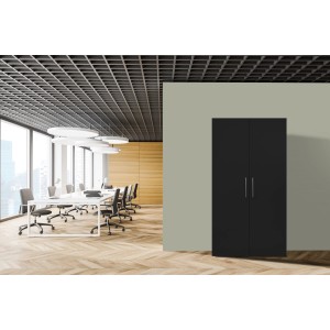 Respekta Schrankküche SKWSMIC in Schwarz-Weiß, ideal für kleine Büros und Singlewohnungen.