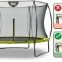 Grünes EXIT Silhouette Trampolin D305cm mit Sicherheitsnetz und Fußschutzsystem.