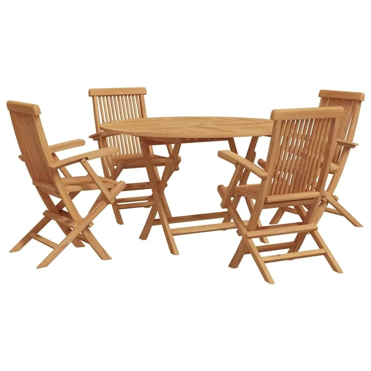 vidaXL Garten Essgruppe 5-Tlg Braun Massivholz Teak 3385970 günstig online kaufen