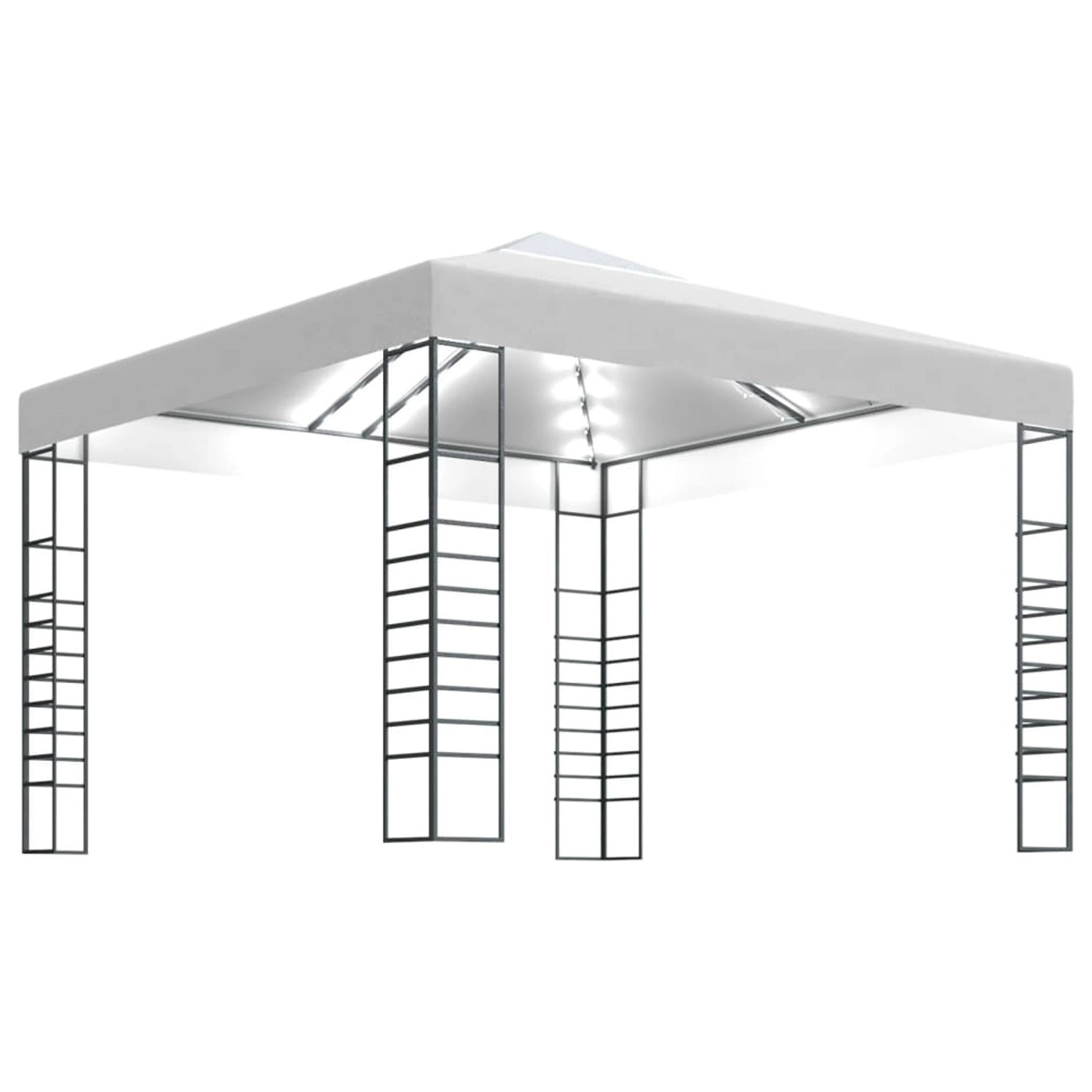 vidaXL Gartenzelt mit LED-Lichterkette 3x3 m Weiß