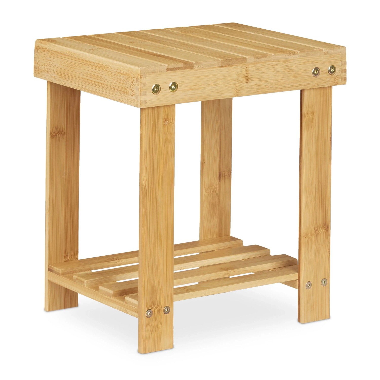 Relaxdays Fußbank Bambus Natur Stabil 33,5 cm x 25 cm x 31 cm 1,5 kg