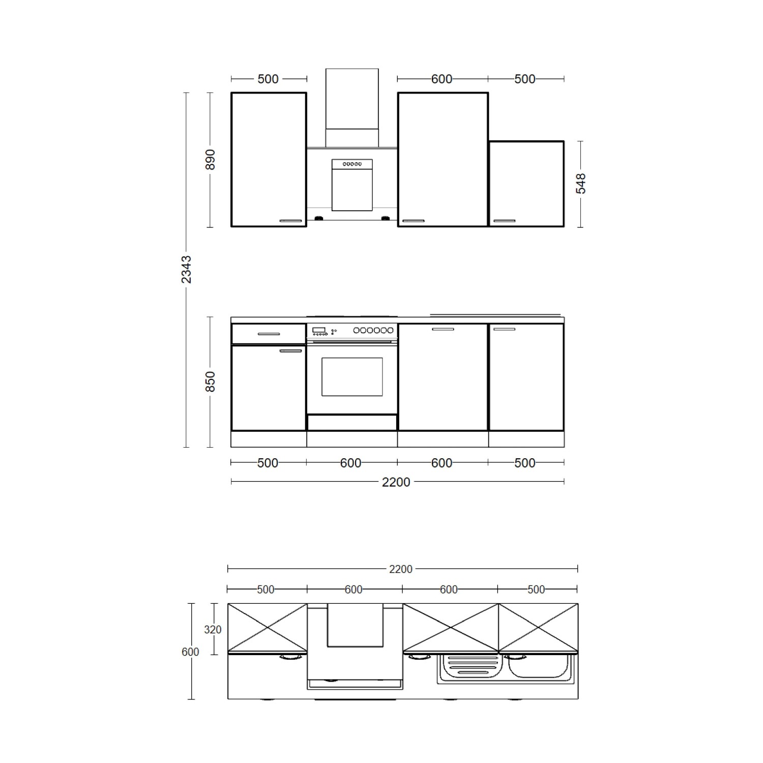 Flex-Well Exclusiv Küche 1701-017sWS Cara 220 cm Schilfgrün matt - Artisan Eiche_8