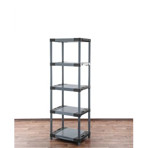 Graues PROREGAL Kunststoffregal Grey Bear Tall mit 5 Böden, Fachlast 120kg, 180x70x46cm.