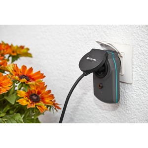 Gardena Smart Power Zwischenstecker im Einsatz, für Gartenbeleuchtung und mehr.