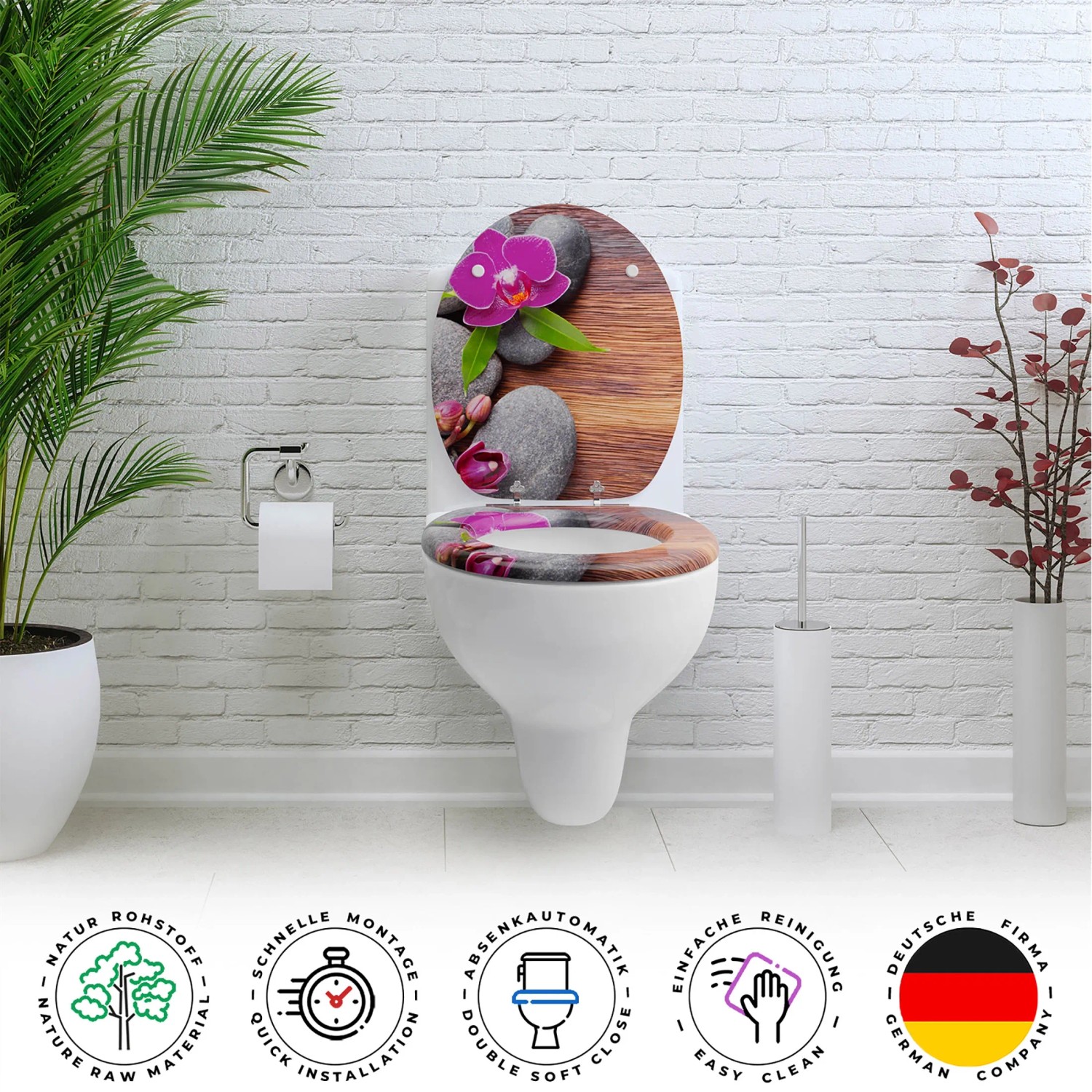 Sanfino WC Sitz Absenkautomatik Holz Orchidee kaufen bei OBI