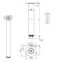 SOTECH 4er Set Tischbeine Höhe 710 mm Höhenverstellbar Ø 60 mm WEIß Tragkraft bis 75Kg Je Fuß_4