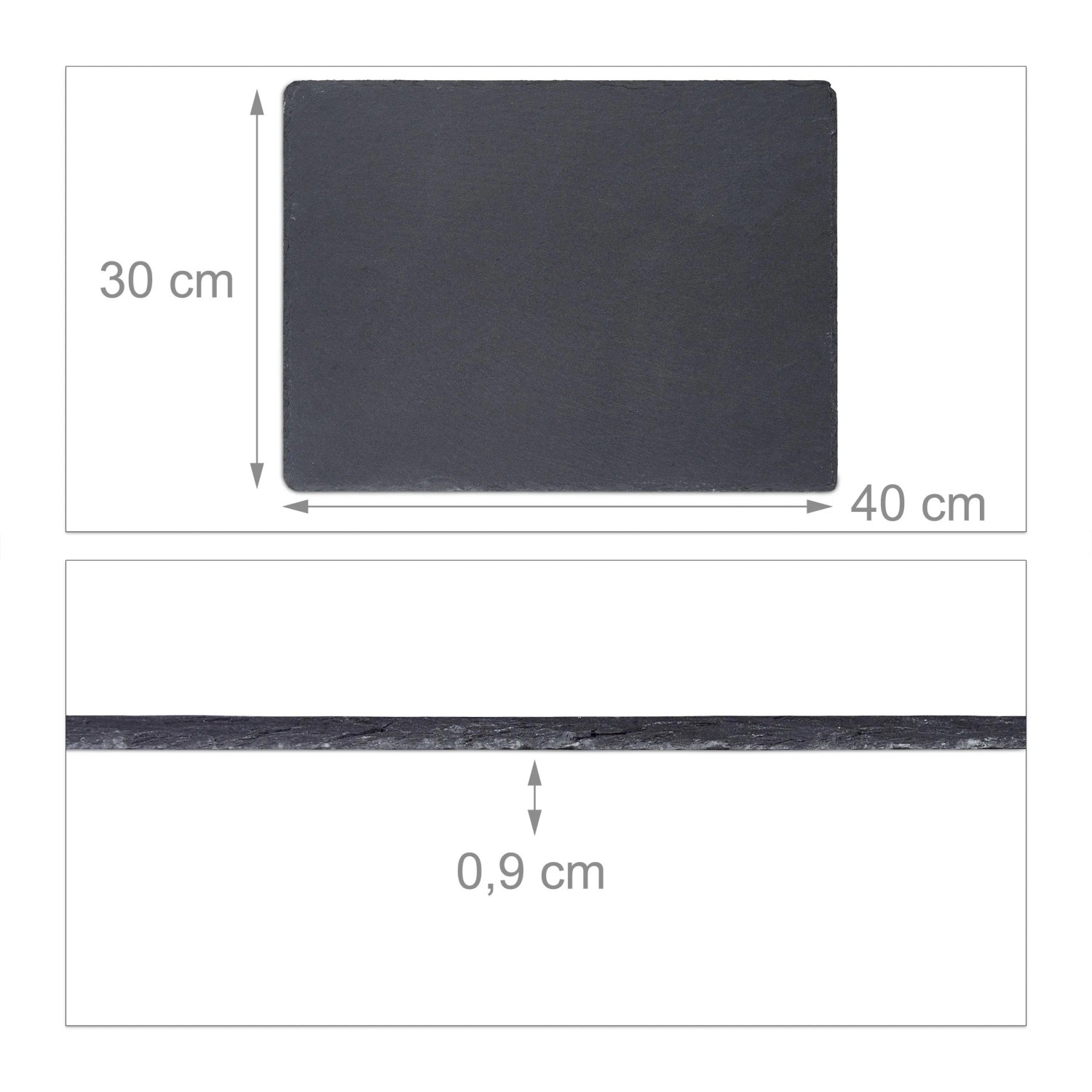 Relaxdays Schieferplatte 6er Set Schiefer Anthrazit Beschriftbar 40 cm x 30 cm x 0,9 cm 2,2 kg_4