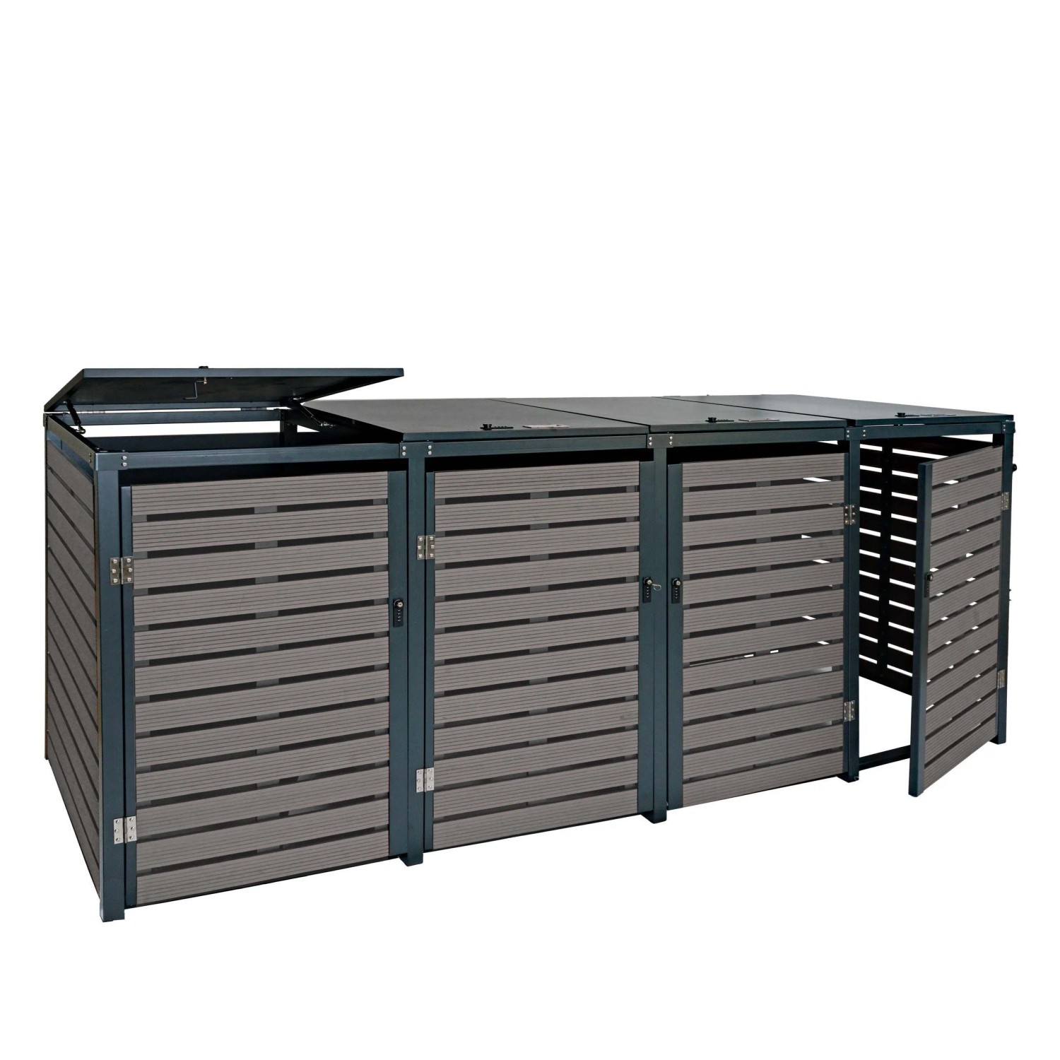 Proregal 4er Mülltonnenverkleidung HxBxT 119x264x84 cm Anthrazit Mülltonnen günstig online kaufen