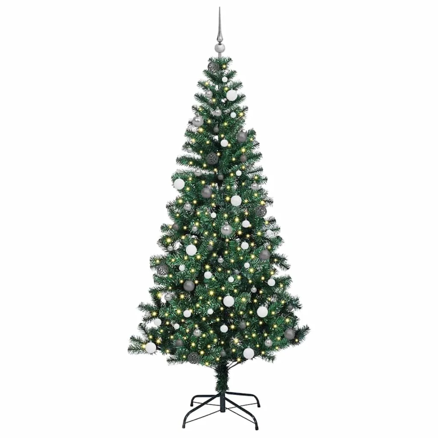 vidaXL Künstlicher Vorbeleuchteter Weihnachtsbaum Grün 240 cm 3396787