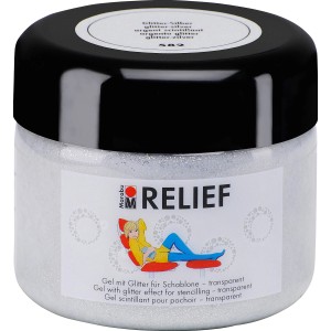 Marabu Relief Gel mit Glitter-Silber, transparent, 225ml. Acrylgel für plastische Wand-Akzente.