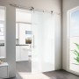 inova Glasschiebetür, satiniert, 900x2080 mm, mit offener Laufschiene und Stangengriff im Komplettset.