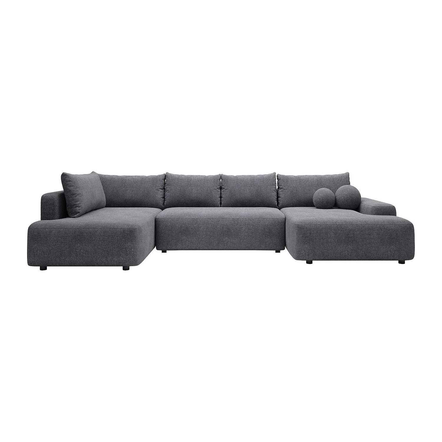 Vente-unique Schlafsofa Daviso Grau 360 cm