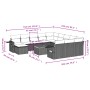 vidaXL Garten-Sofagarnitur, 13-teilig, schwarz, Poly Rattan, mit Kissen. Gartenmöbel Set mit Tisch und Hockern.