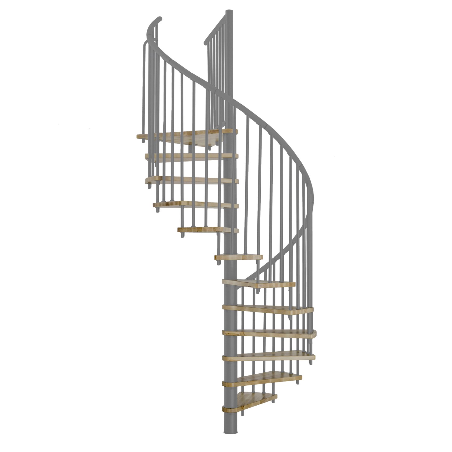 Minka Spindeltreppe Spiral Effect Ø 140 cm Eiche Grau günstig online kaufen