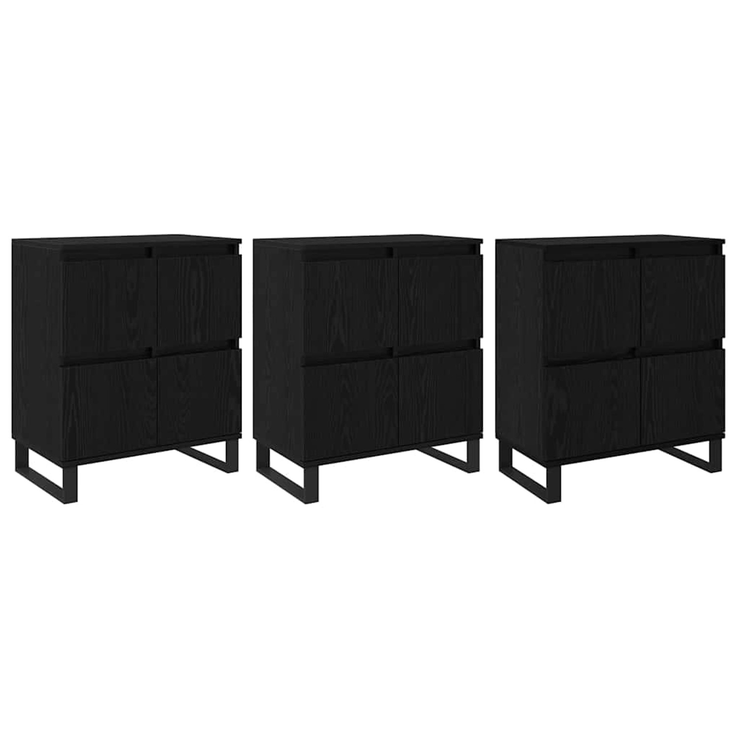 vidaXL Sideboards 3 Stk Schwarz Eichen-Optik 180 x 35 x 70 cm 3394577 günstig online kaufen