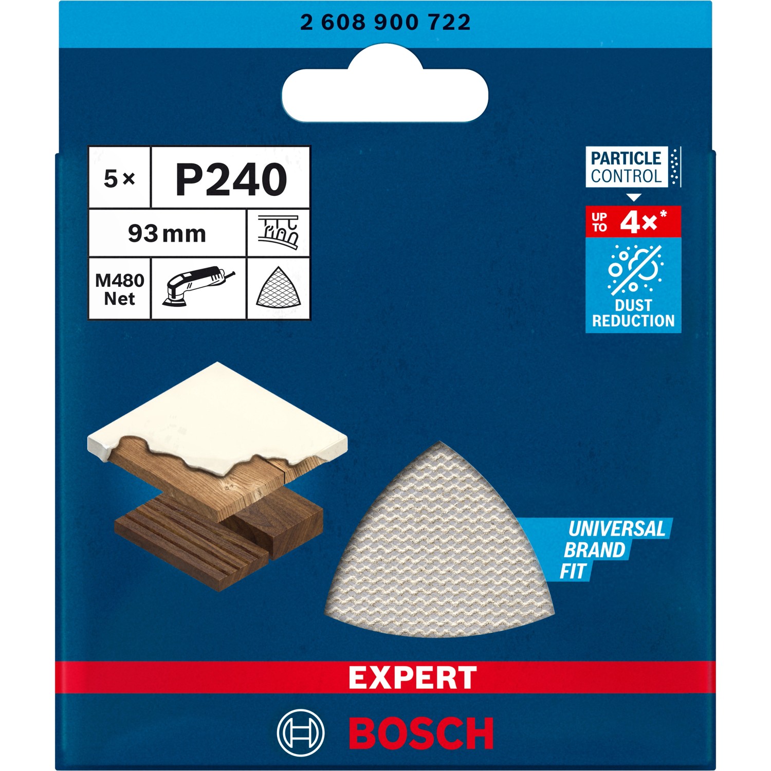 Bosch Expert Netzschleifblatt M480 93 mm x 93 mm K240 5 Stück