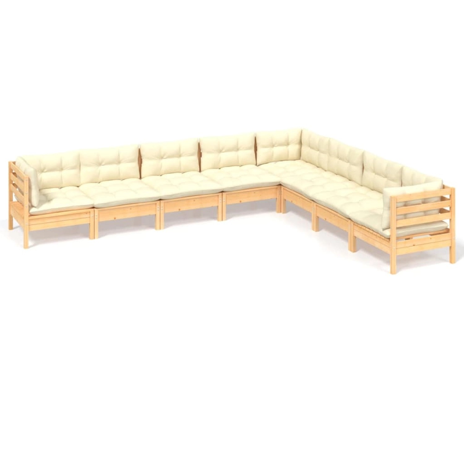 vidaXL 8-tlg Garten-Lounge-Set mit Creme Kissen Massivholz Kiefer Modell 19 günstig online kaufen