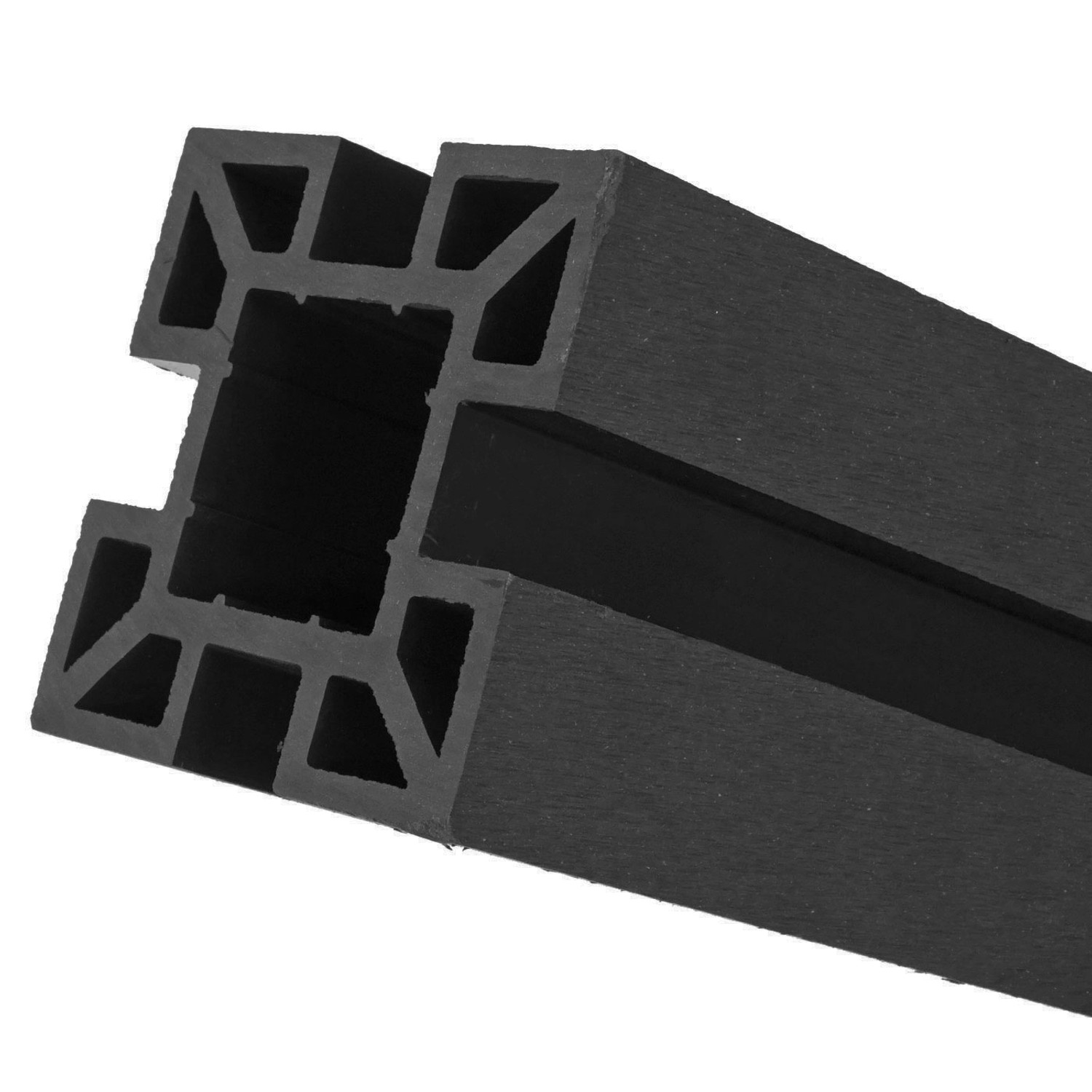 Anthrazitfarbener WPC-Pfosten (188cm) für Savoie-WPC-Zaun Stecksystem. Pfeiler/Pfahl für Gartenzäune.