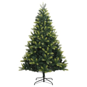Künstlicher, klappbarer Weihnachtsbaum, 210 cm hoch, hell- und dunkelgrün, mit Ständer.