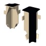 Egger Innenecke Kubisch, 6 cm, Schwarz, 2er-Pack für Leistenmontage.