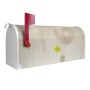 Weißer Banjado US Briefkasten mit Motiv 'Flüchtiges Glück', Stahl, 48x22x16cm.
