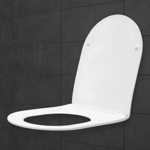 Spülrandloses Hänge WC in Weiß Matt mit Softclose WC-Sitz aus Duroplast.