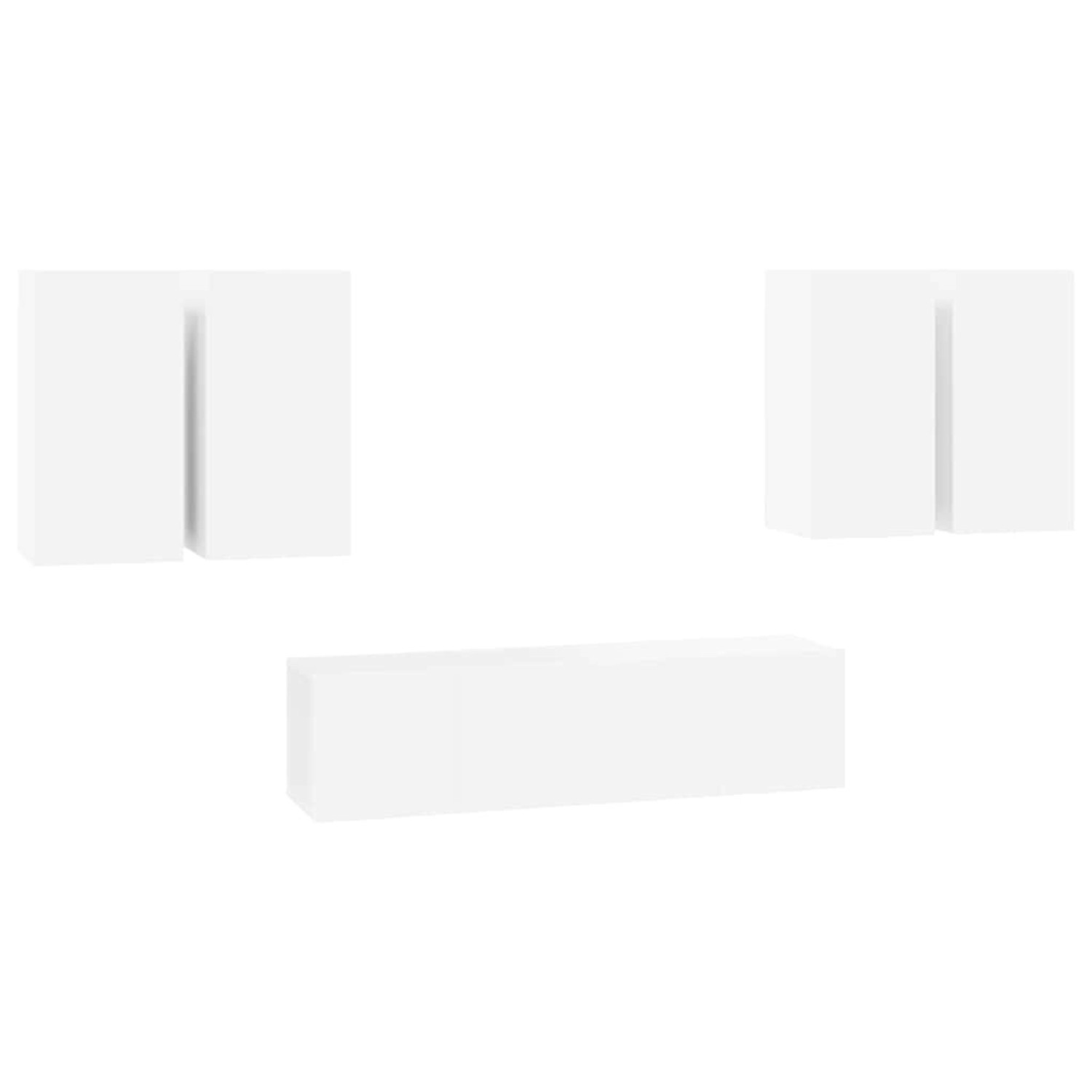 vidaXL 6-Tlg TV-Schrank-Set Weiß Holzwerkstoff 3078679 günstig online kaufen