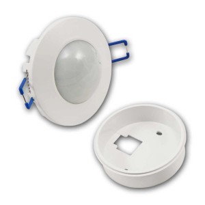 World-Trading-Net Einbau-Bewegungsmelder 360 Grad, weiß, mit Aufbaurahmen.