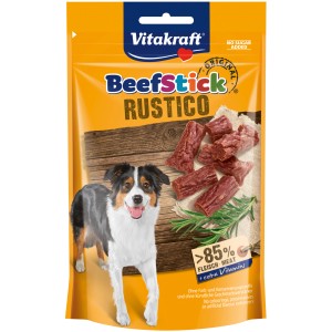 Vitakraft Beef Stick Rustico, 55g, Hunde-Kaustreifen mit hohem Fleischanteil. Leckerer Snack für Hunde.