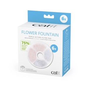 Catit Filterpad Triple Action 6er-Pack für Katzenbrunnen, reduziert Magnesium und Kalzium.