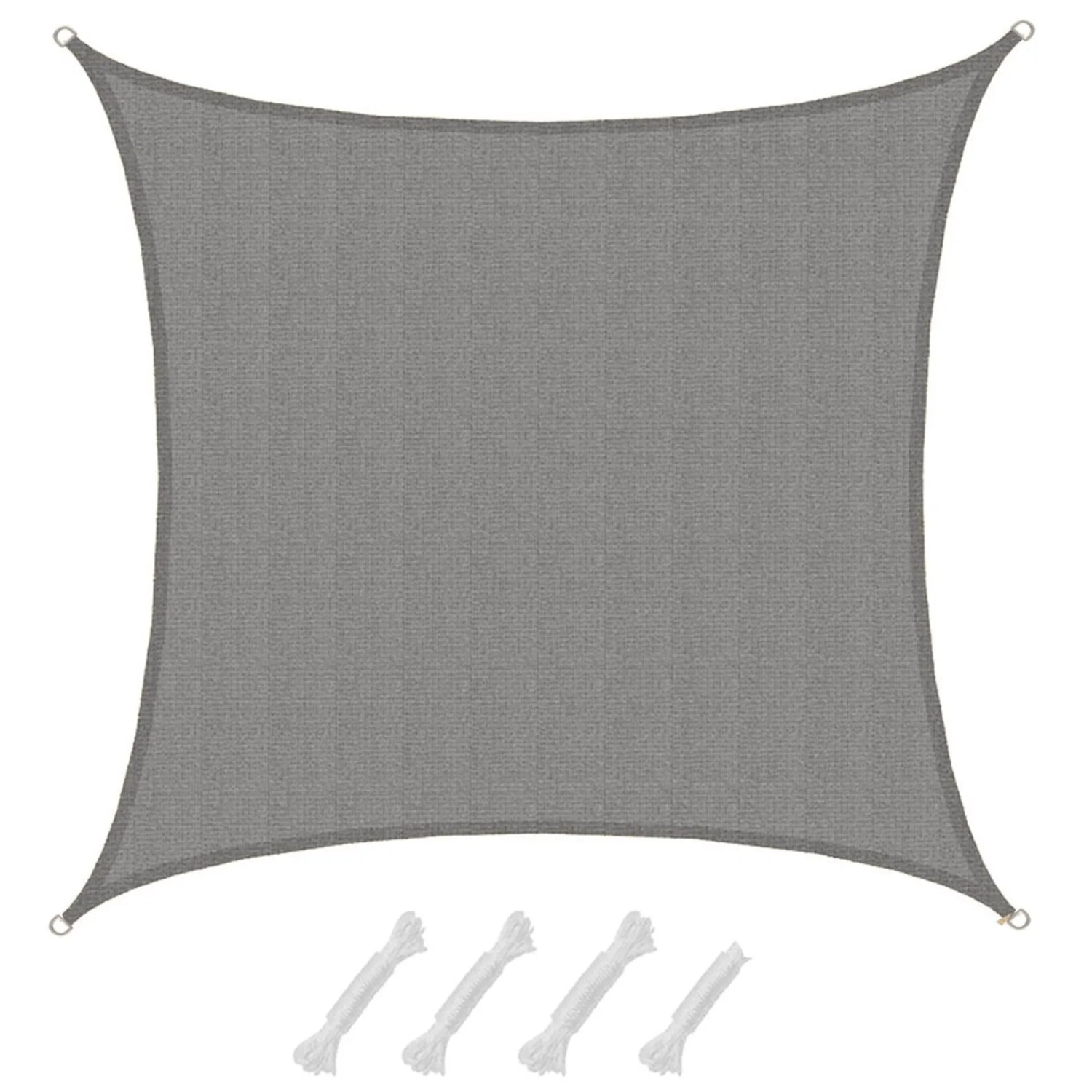 AMANKA HDPE Sonnensegel Wasserdurchlässig - 5 x 5 m Viereckig Grau