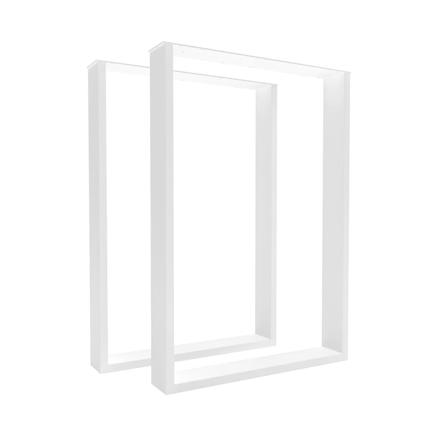 HEVVA Tischbeine BASEL 50 cm Tief 72 cm Höhe 2er Set Weiß