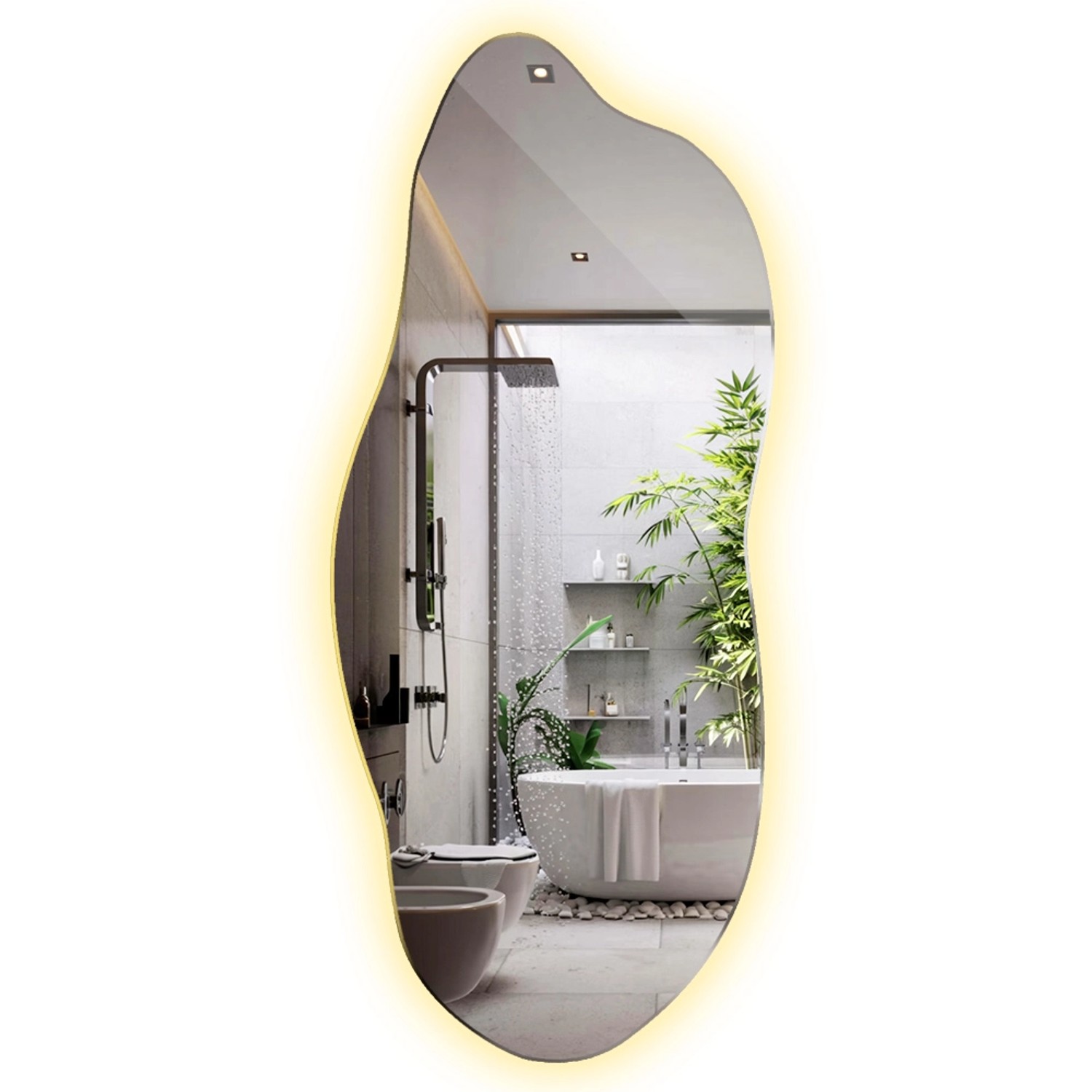 Tulup LED Spiegel Unförmiger Spiegel Beleuchtet 45x100 cm Spiegel Unförmig günstig online kaufen