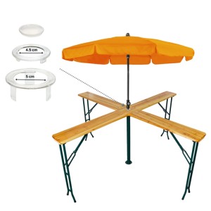 CHEFGASTRO Bierzelttisch XXL Klappbar Mit Schirmhalterung HxBxT 102x240x30cm Lackiertes Holz Für 20 Personen Stehtisch Quattro Biertisch Bartisch