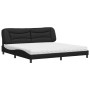 Schwarzes vidaXL Bett mit Kunstleder, 200x200 cm, inklusive Matratze.