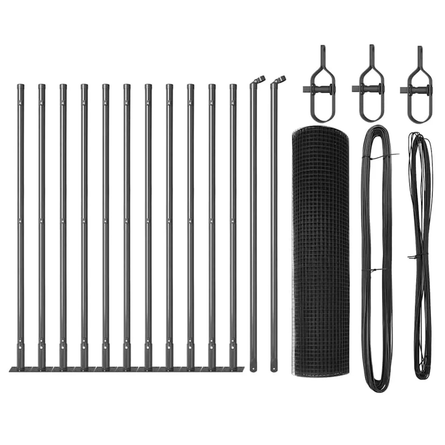 vidaXL Zaunpfosten Grau 25 x 0,6 m 25 x 25 mm Netz Stahl und PVC 3352548 günstig online kaufen