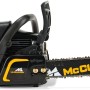 McCulloch CS42S Benzin-Kettensäge in Schwarz/Gelb, Seitenansicht.