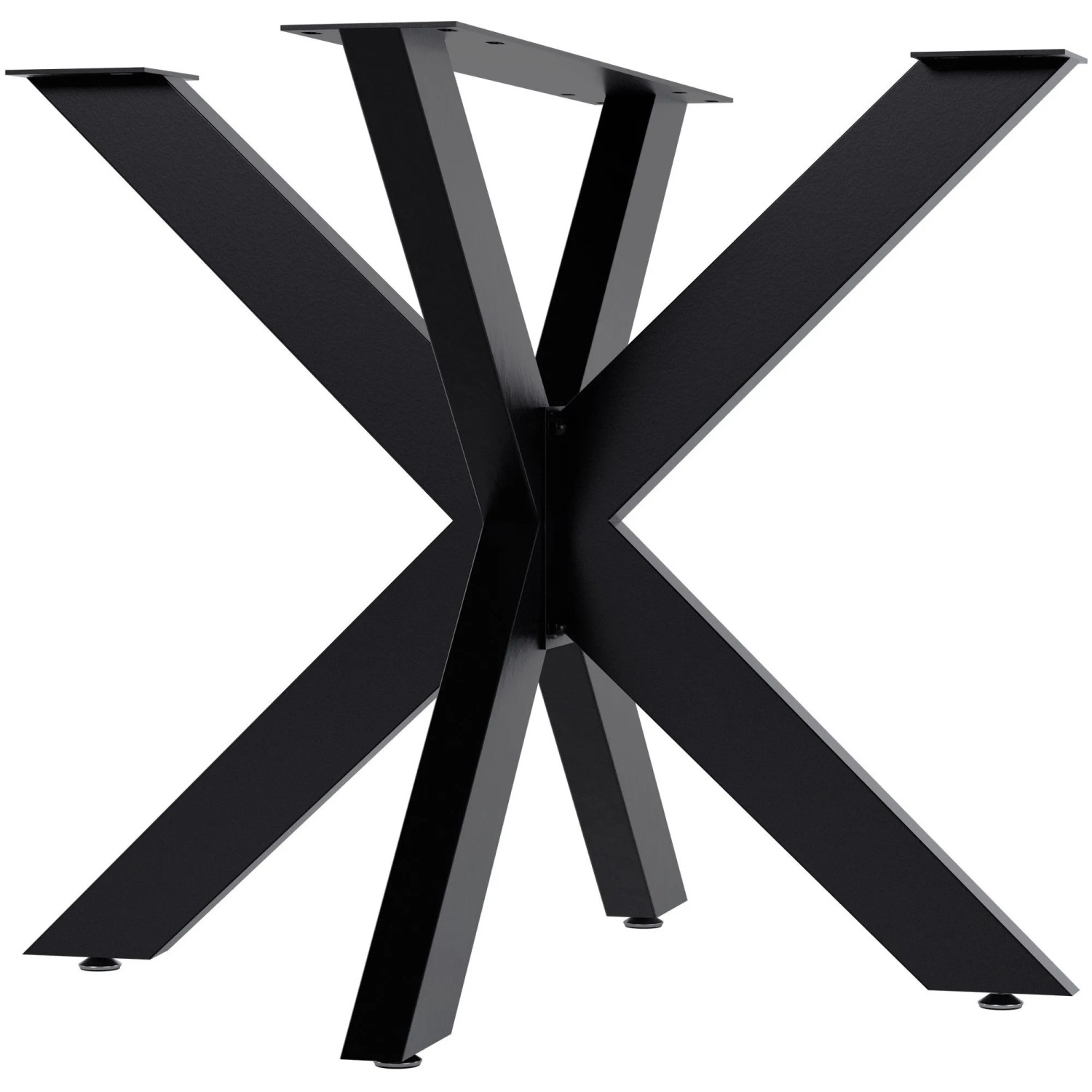 DELUKE Tischgestell Metall THORN Stahlgestell Beschichtet 71x85x85cm Tischbeine Tischfüße Tischuntergestell Schwarz