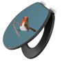 Anthrazitfarbener Toilettendeckel mit Absenkautomatik und Vogel-Motiv von Banjado.