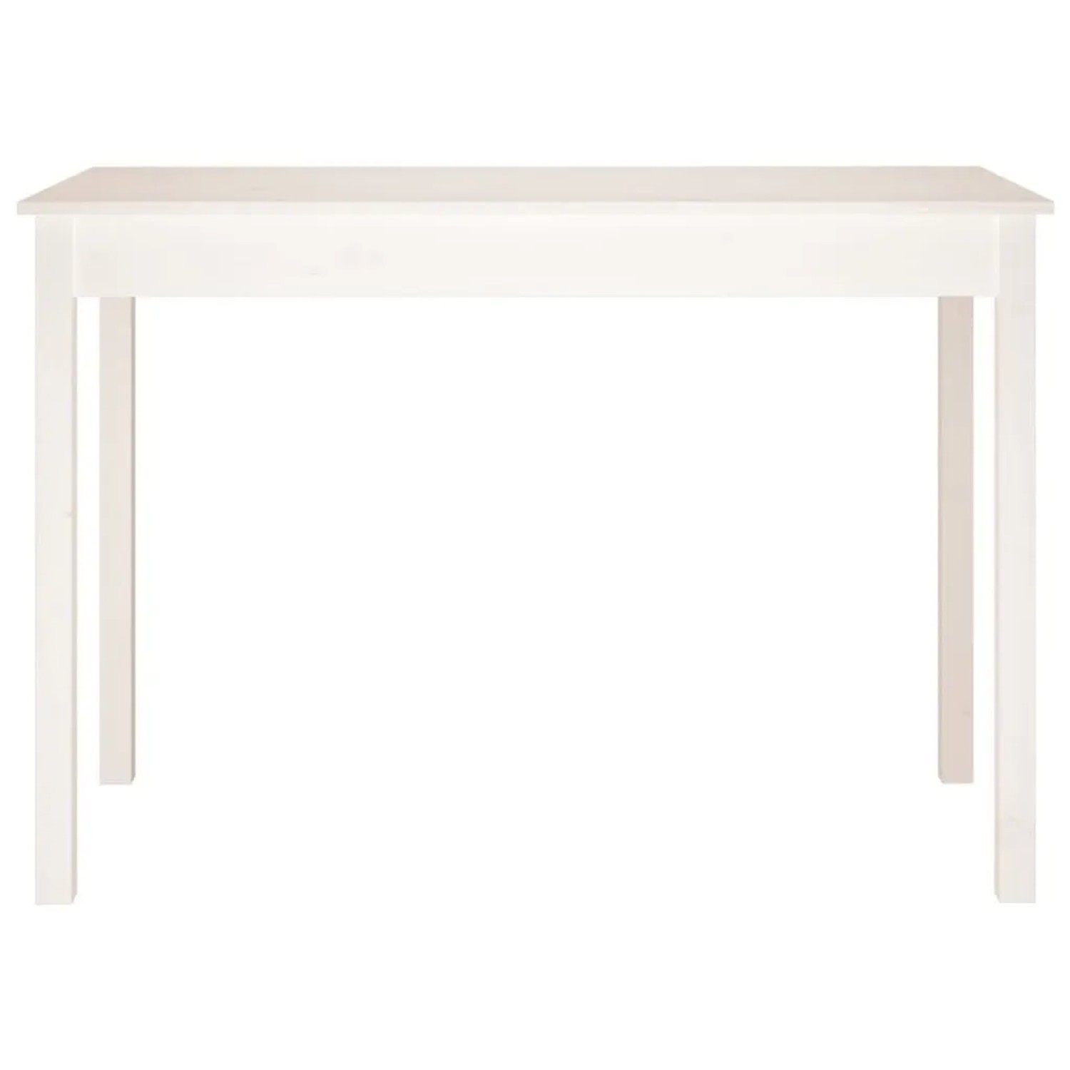 Weißer vidaXL Esstisch aus Kiefernholz, 110x55x75 cm.