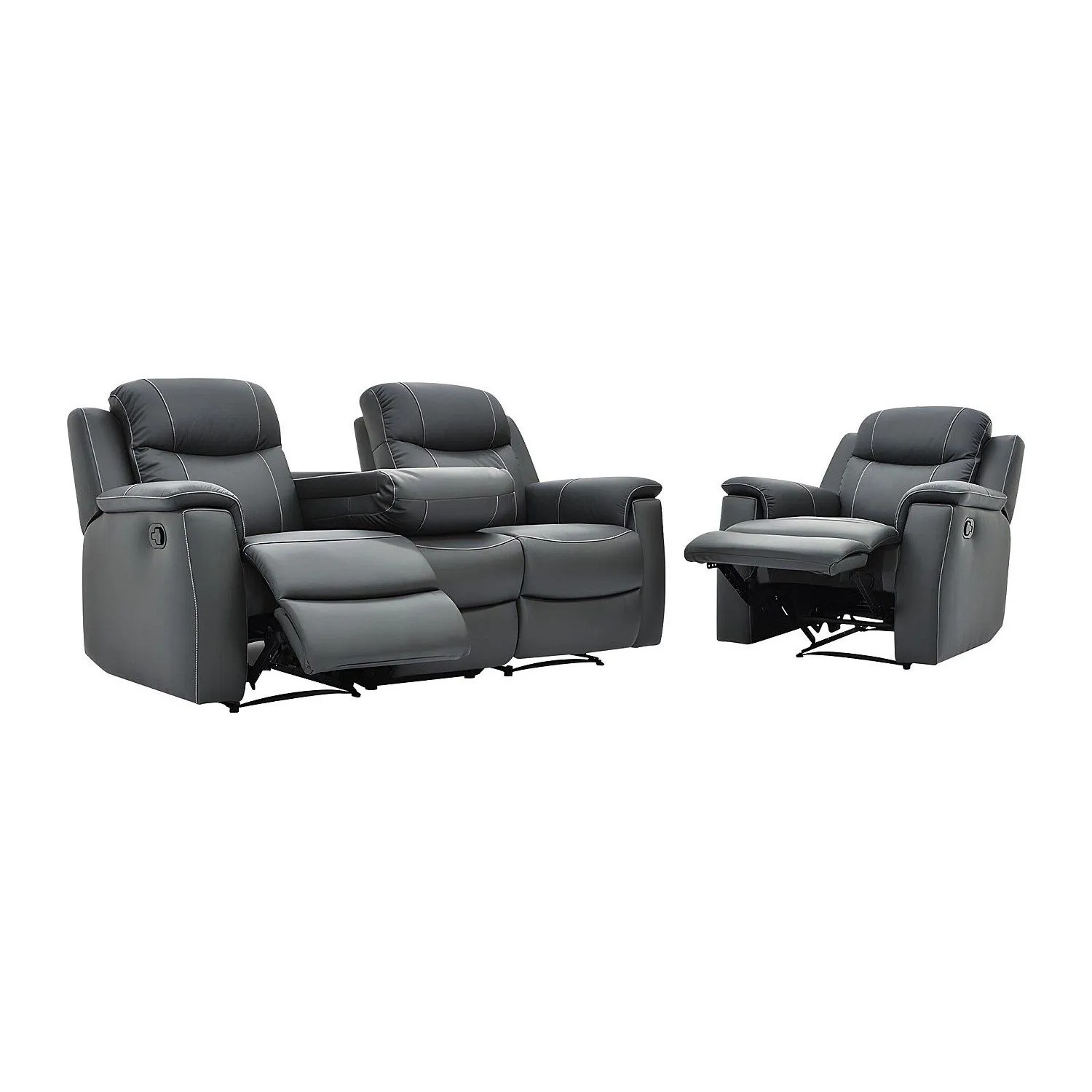Vente-unique Couchgarnitur Mit Sessel Evasion Anthrazitgrau 205 cm  95 cm