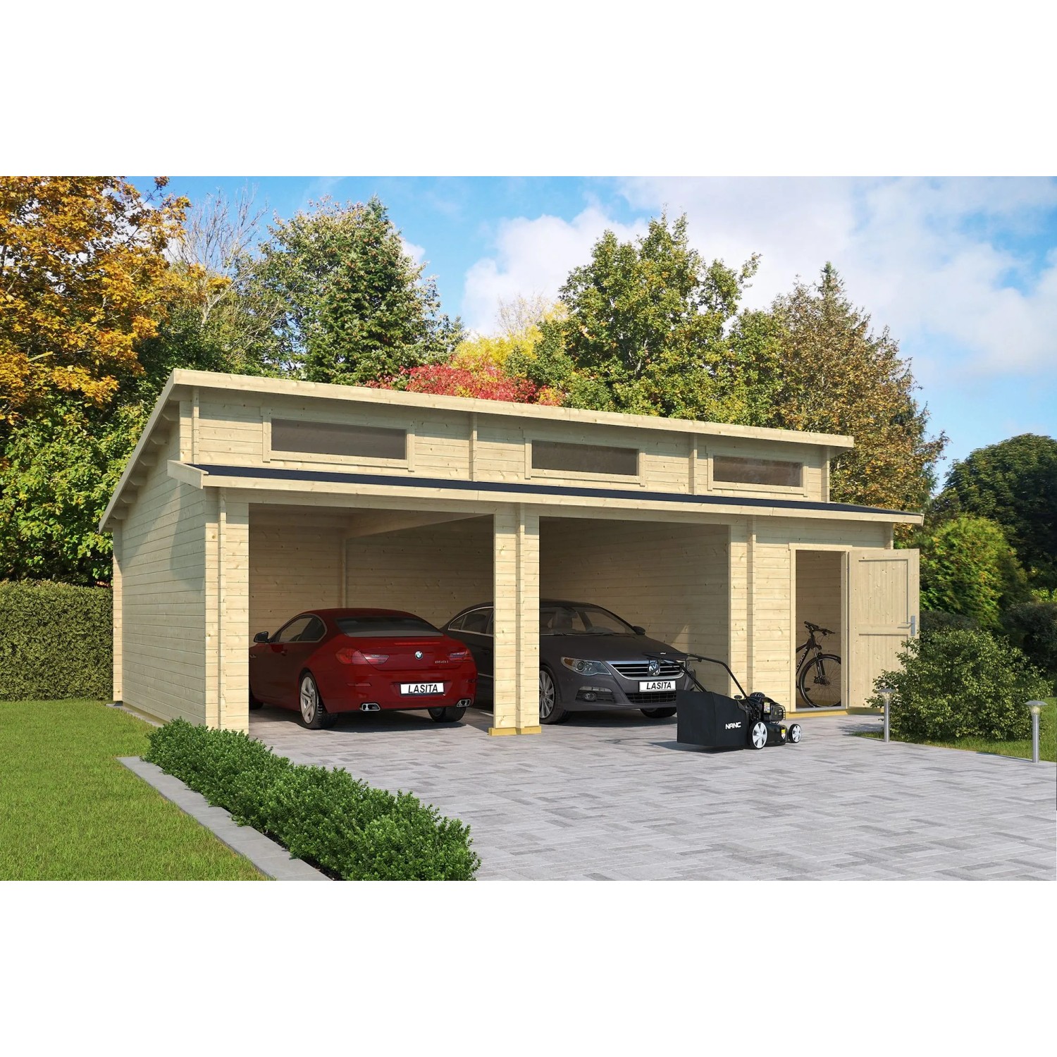 Thumbnail - Lasita Garage Hawaii ohne Tore 780 cm x 520 cm Natur/Unbehandelt