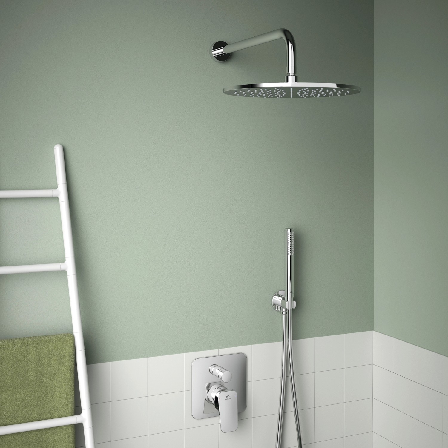 Ideal Standard Kopfbrause Idealrain Atelier, rund, Ø300mm, Chrom. Regendusche für entspannendes Duscherlebnis.