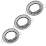 3er Set Einbauspot Dijon, schwenkbar, für 50mm LED Module, Edelstahl gebürstet.